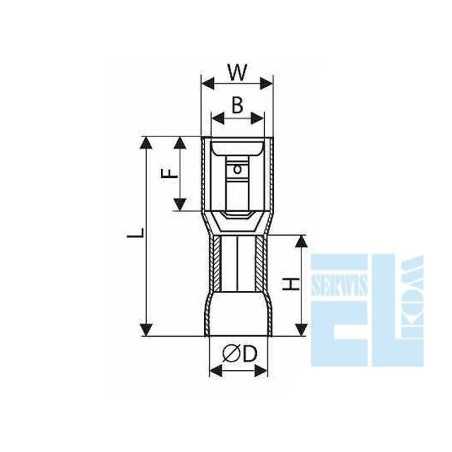 KONEKTOR IZOLOWANY 6,3mm CZERWONY /5570