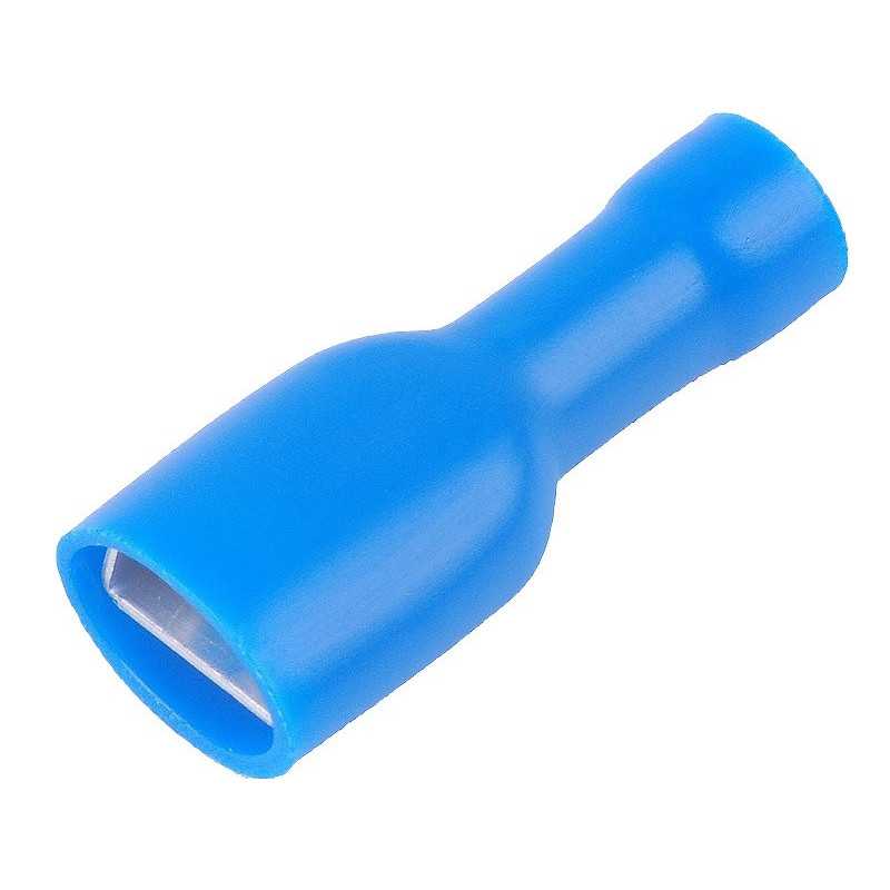 KONEKTOR IZOLOWANY CAŁY 6,3mm NIEBIESKI /5553