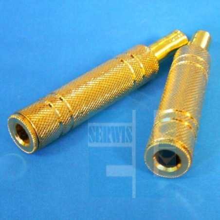 GNIAZDO JACK 6,3mm STEREO GOLD - ZŁOTE NA KABEL