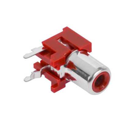 GNIAZDO RCA / CHINCH W DRUK KĄTOWE CZERWONE