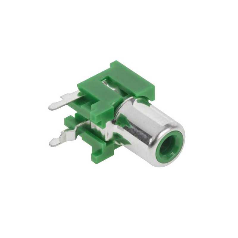  GNIAZDO RCA / CHINCH W DRUK KĄTOWE ZIELONE