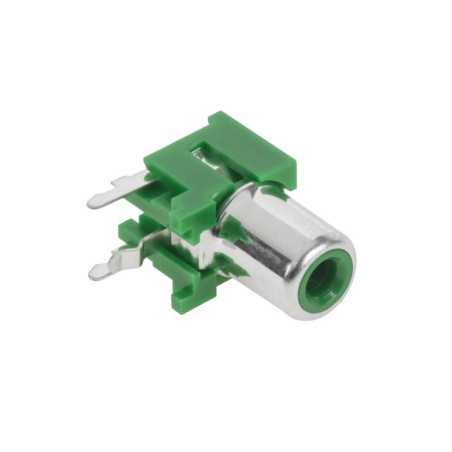 GNIAZDO RCA / CHINCH W DRUK KĄTOWE ZIELONE