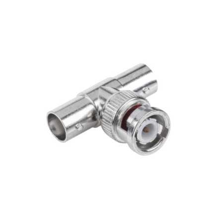 BNC WTYK-GNIAZDO TRÓJNIK 1x WTYK - 2x GNIAZDO METALOWY