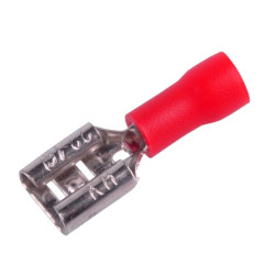 KONEKTOR 6,3mm IZOL. ŻENSKI CZERWONY 10szt /A3893
