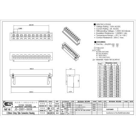 ZŁĄCZE 5-PIN HG-05 OBUDOWA ŻEŃSKA BIAŁA 2,50mm