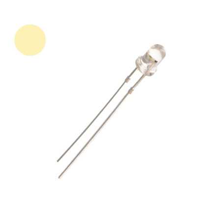 DIODA LED 3mm BIAŁA CIEPŁA WARM 4500mcd 4,5cd 30st. !!